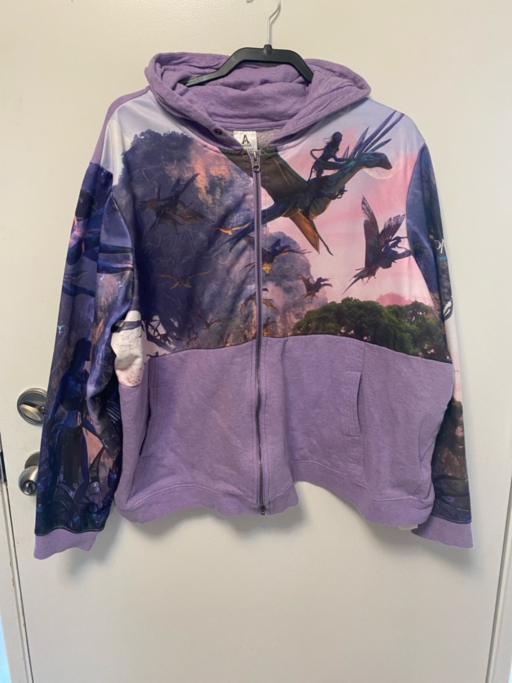 Disney Lavender Hooded Zip-Up Jacket with Adventure Print